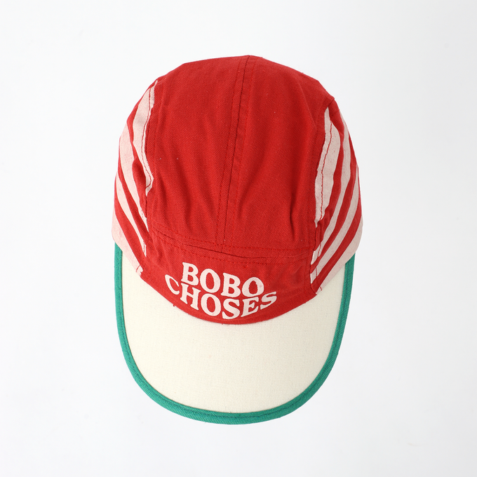 BOBOCHOSES<br>ボボショセス<br>Bobo Choses Red Stripes cap<br>124AI023