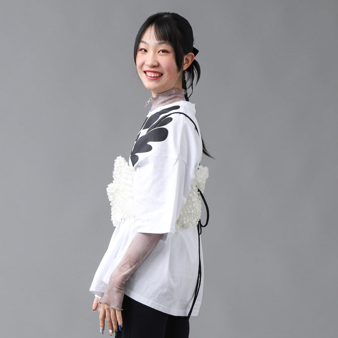 〈残り145cm whiteのみ〉NUNUFORME<br> ヌヌフォルム】<br>ブレインロゴプリントT<br>nt25-005-07