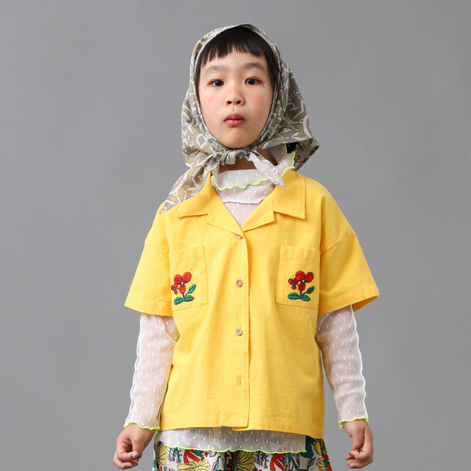 The Campament ザカンパメント <br>Flowers Yellow Shirt<br>TC-SS26-30