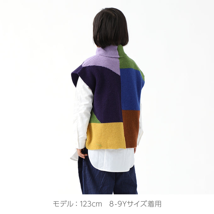 BOBOCHOSES<br>ボボショセス<br>Multicolor intarsia cotton vest<br>223AC115
