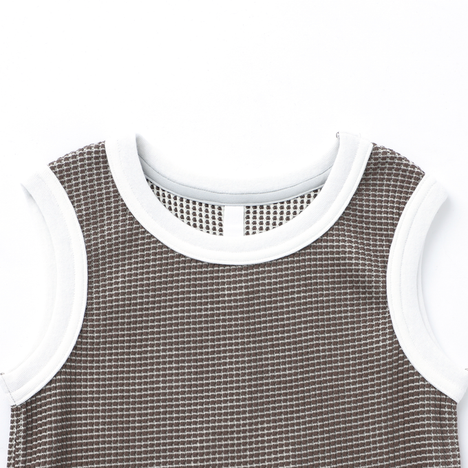 MOUN TEN.マウンテン<br>bicolor waffle tanktop<br>MT48-1315