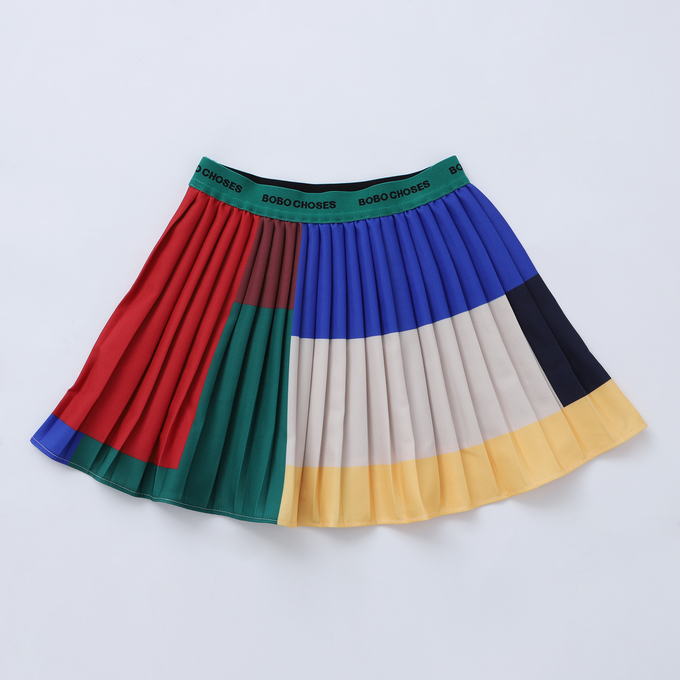 BOBOCHOSES<br>ボボショセス<br>Color Block pleated woven skirt<br>B224AC071