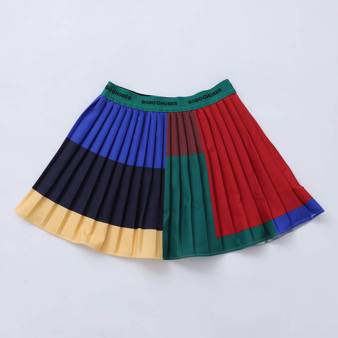 BOBOCHOSES<br>ボボショセス<br>Color Block pleated woven skirt<br>B224AC071