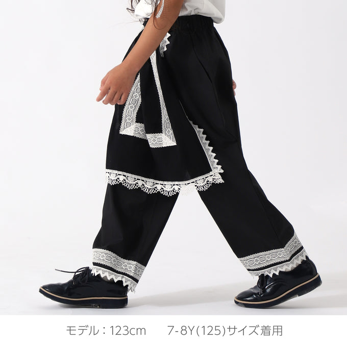 eLfinFolk エルフィンフォルク<br>Cotton Typwriter Lace Apron Pants<br>elf-241F51/F52