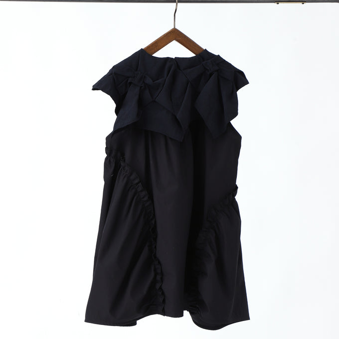 frankygrow フランキーグロウ<br> WHT/BLK BACK RIBBON SAILOR COLLAR DRESS<br>24SOP-249