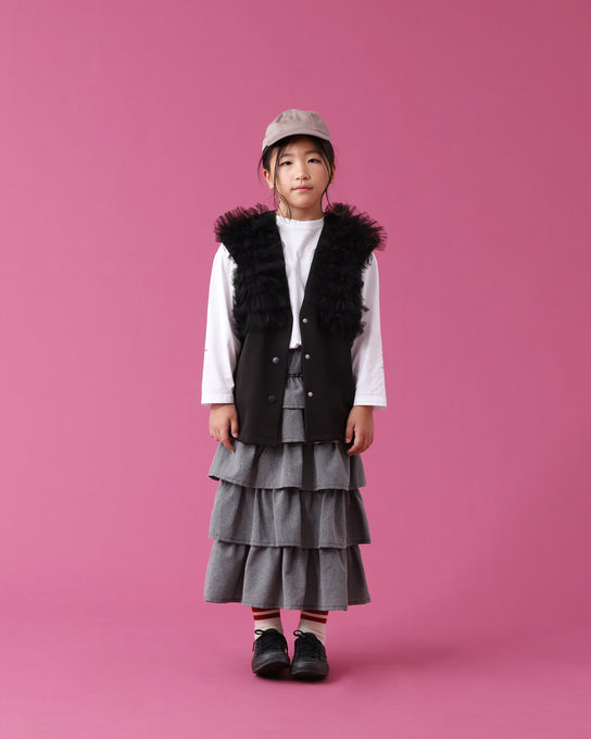 TOBOGGAN<br> トボガン<br>tulle tulle V-neck  vest
