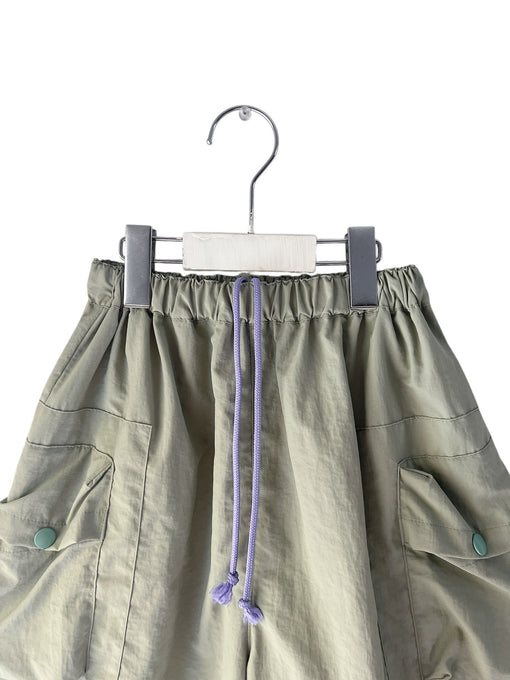 MIN-NANO×frankygrow<br>ミンナノ×フランキーグロウ<br>【26ssご予約】<br>LIGHT SHELL BULKY TAFFETA CARGO SHORT PANTS<br>MF26SBT-011
