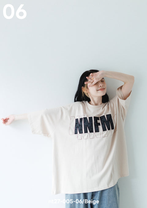 NUNUFORME<br> ヌヌフォルム<br>【27ssご予約 2月入荷予定】<br>パッチワークロゴT<br>nt27-005-06