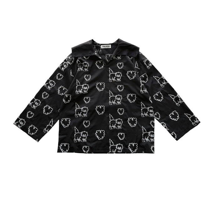 UNIONINI<br>ユニオニーニ<br>【27ssご予約】<br>cat & heart pullover<br>PO-026