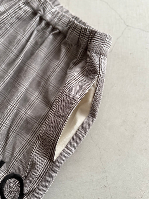 UNIONINI<br>ユニオニーニ<br>【26awご予約9-10月入荷予定】<br>checked flare long pants<br>PT-128