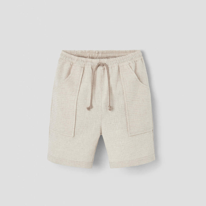 Popelin ポペリン <br>Sand waffle fabric jogger Bermuda shorts<br>Mod.33.1