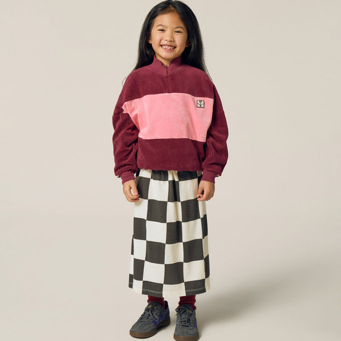 The Campament ザカンパメント <br>Burgundy Color Block Sweatshirt<br>TC-AW26-64