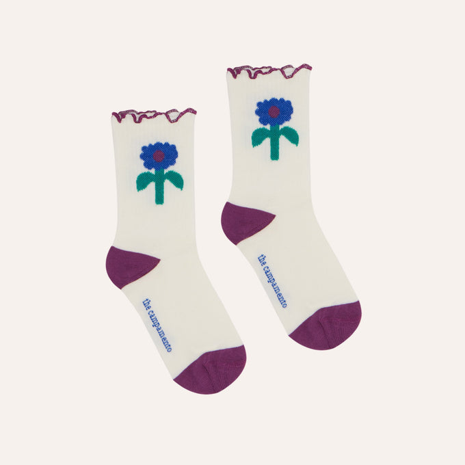 The Campament ザカンパメント <br>Blue Daisies Socks<br>TC-AW26-133
