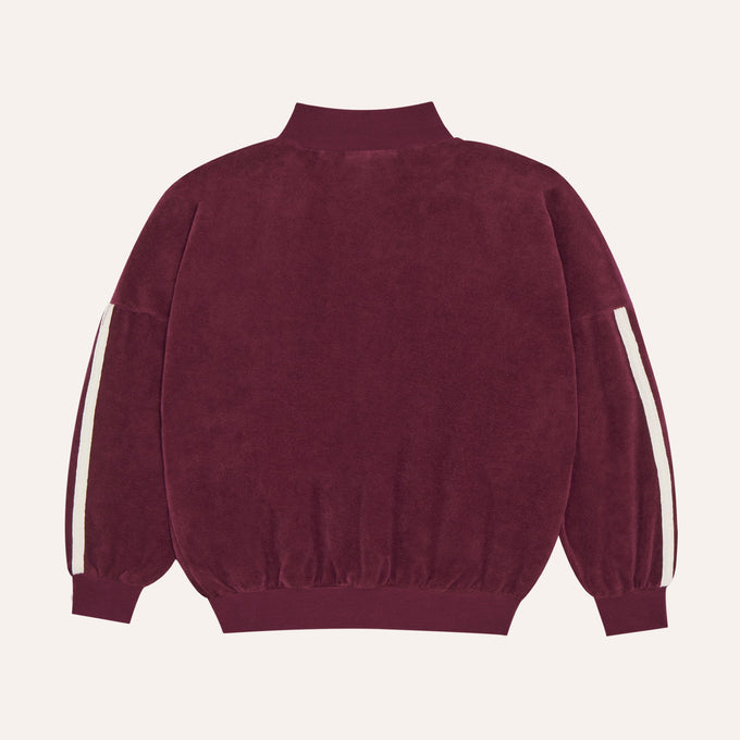 The Campament ザカンパメント <br>Burgundy Color Block Sweatshirt<br>TC-AW26-64
