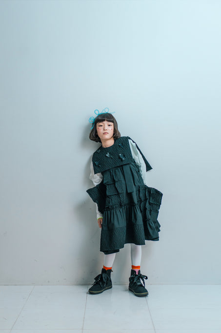 frankygrow <br>フランキーグロウ<br>MATELASSE JQ SQUARES MAKE DRESS<br>24FWOP-260