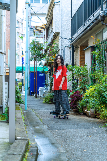 frankygrow<br>フランキーグロウ<br>NEEDLE PUNCHED COTTON TWEED CHECKED SCALLOPED SUS PANTSサロペット<br>25SBT-365