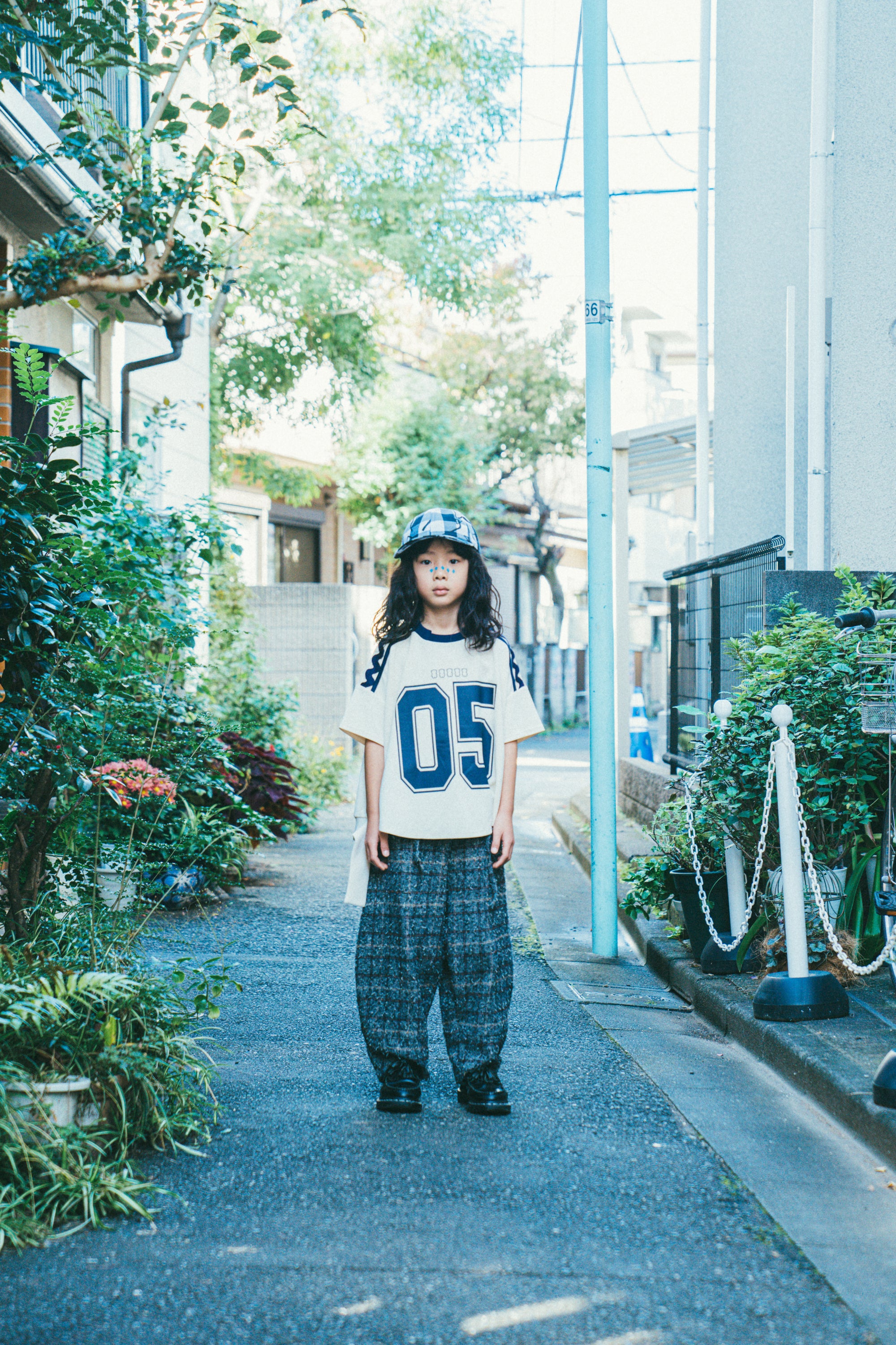 frankygrowフランキーグロウNEEDLE PUNCHED COTTON TWEED CHECKED SCALLOPED SUS PA –  PARK MADE IN KYOTO