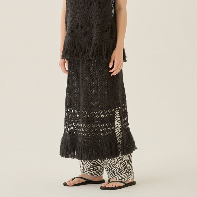 eLfinFolk <br>エルフィンフォルク<br>Lacework Knit Skirt<br>elf-251K19/20