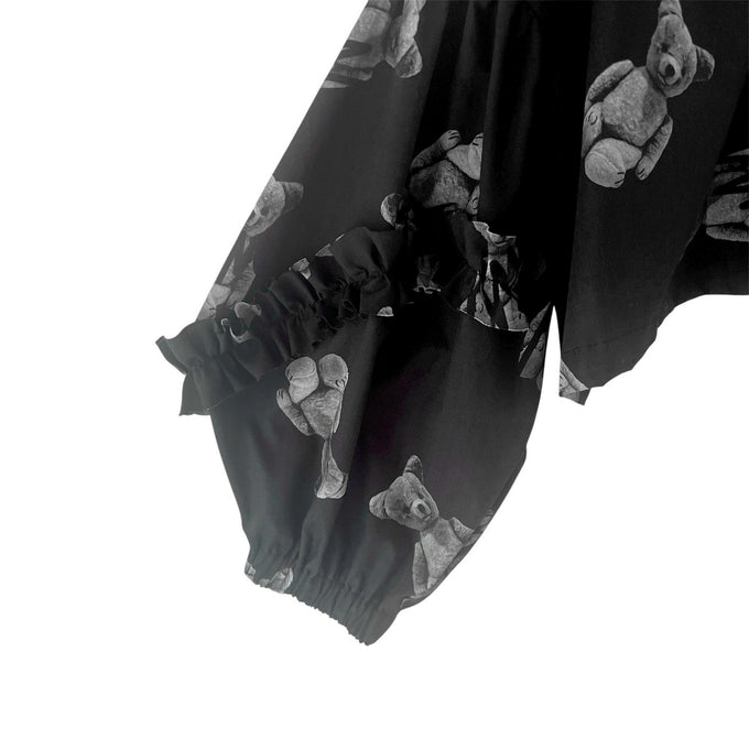 frankygrow<br>フランキーグロウ<br>GRAFFITIED BEAR FRILL SLEEVES PO<br>25FWSH-090