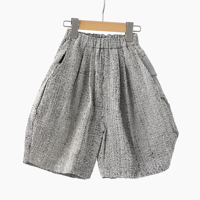 frankygrow フランキーグロウ<br>NEEDLE PUNCHED HICKORY STRIPE SHORT PANTS<br>24SBT-343