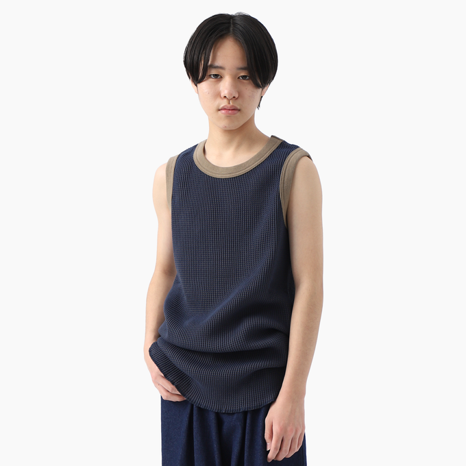 MOUN TEN.マウンテン<br>bicolor waffle tanktop<br>MT48-1315