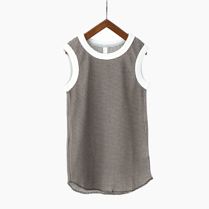 MOUN TEN.マウンテン<br>bicolor waffle tanktop<br>MT48-1315