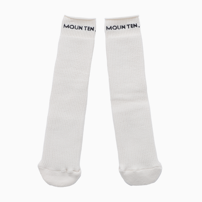 MOUN TEN. <br>マウンテン<br>MOUN TEN. logo tube highsocks (organic cotton)<br>MA56-1608a