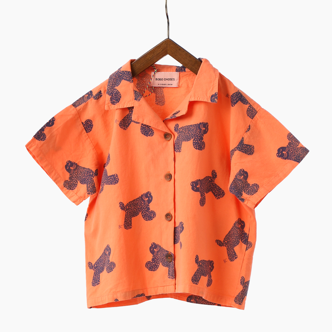 BOBOCHOSES<br>ボボショセス<br>Big Cat all over woven shirt<br>124AC036