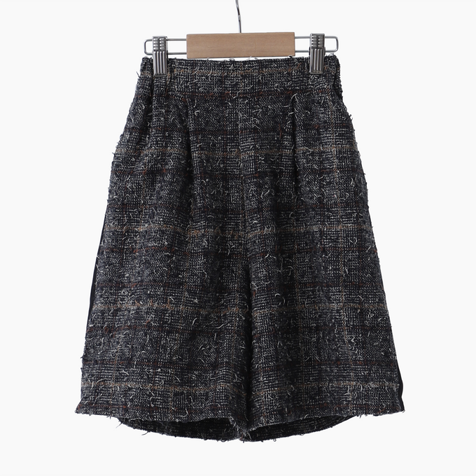 frankygrow<br>フランキーグロウ<br>NEEDLE PUNCHED COTTON TWEED CHECKED CULOTTESキュロット<br>25SBT-372