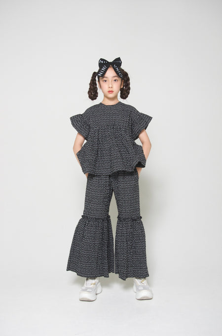 UNIONINI<br>ユニオニーニ<br>【25ssご予約】<br>flower shirring frill long pants<br>PT-078