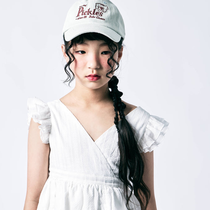 〈残り10Yのみ〉Popelin ポペリン<br>White short dress with crossover front<br>Mod.45.1