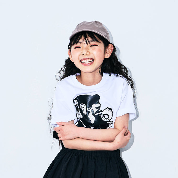 〈残りM(3-5y110cm)のみ〉frankygrow<br>フランキーグロウ<br>PUFF PRINTING ART TEE<br>26SCS-519