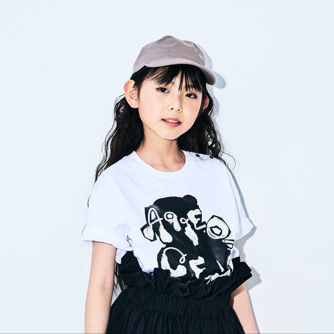 〈残りM(3-5y110cm)のみ〉frankygrow<br>フランキーグロウ<br>PUFF PRINTING ART TEE<br>26SCS-519