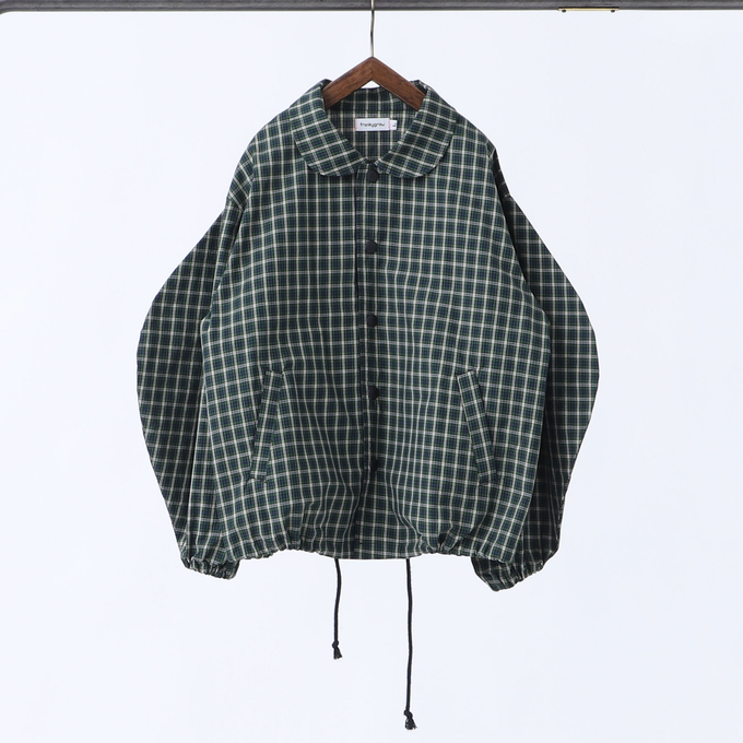 frankygrowフランキーグロウ<br>23SOT-098CK<br>TAPE EMBROIDERY BEAR CHECKED COACH JACKET