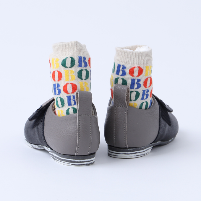 BOBOCHOSES ボボショーズ<br>222AI033<br>Multicolor Bobo Choses long socks<br>BOBOロゴ総柄ソックス