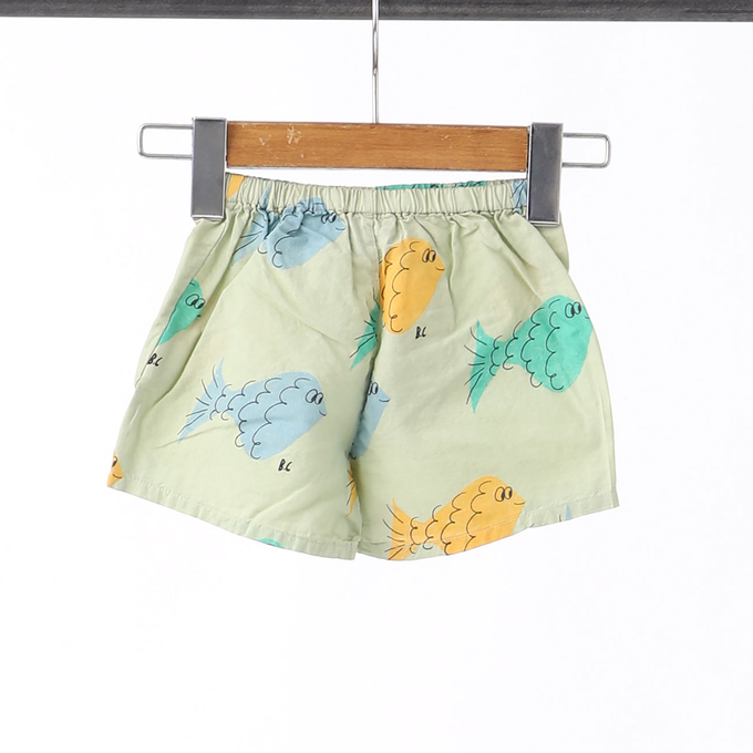BOBOCHOSES ボボショーズ<br>Multicolor Fish all over woven shorts