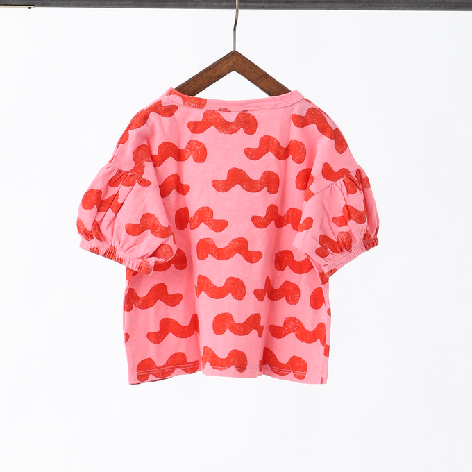 BOBOCHOSES ボボショーズ<br>Waves all over puffed sleeve T-shirt