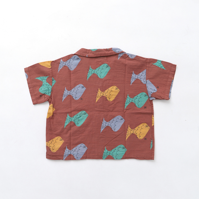 BOBOCHOSES ボボショーズ<br>Multicolor Fish all over woven shirt