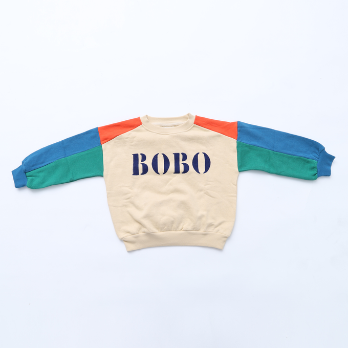 BOBOCHOSES ボボショーズ<br>222AC035<br>Bobo Blue sweatshirt<br>切り替えスウェット