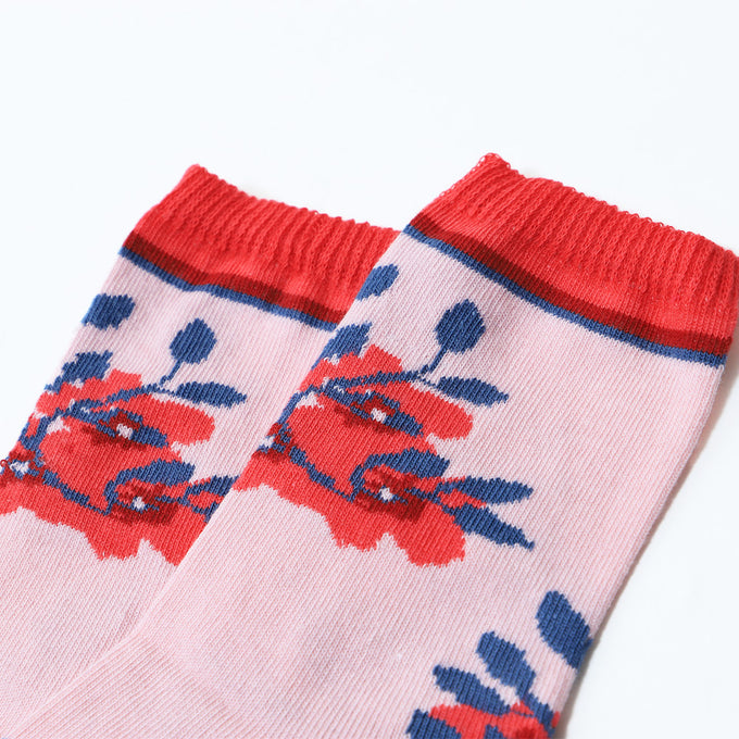 piupiuchick<br>socks　pale pink w/ flowers<br>フラワーソックス