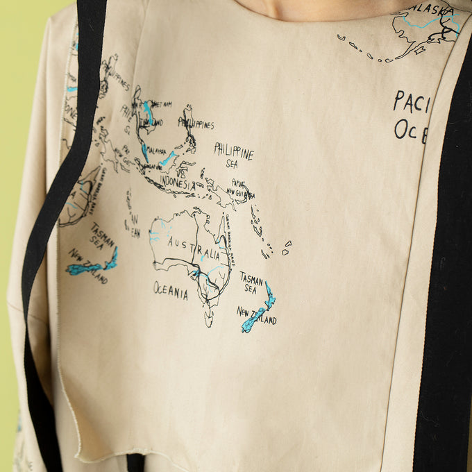 folkmade<br>map pattern tunic shirt