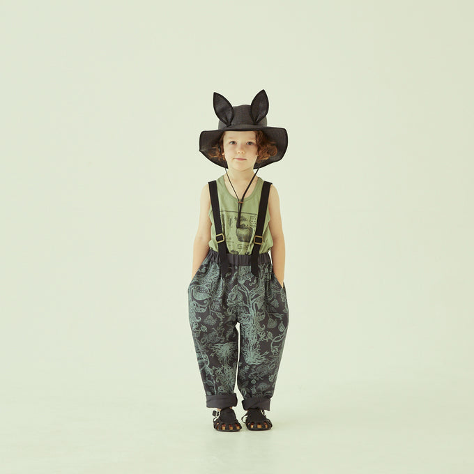 eLfinFolk エルフィンフォルク<br>elf-231F14<br>FLORA twill suspenders pants