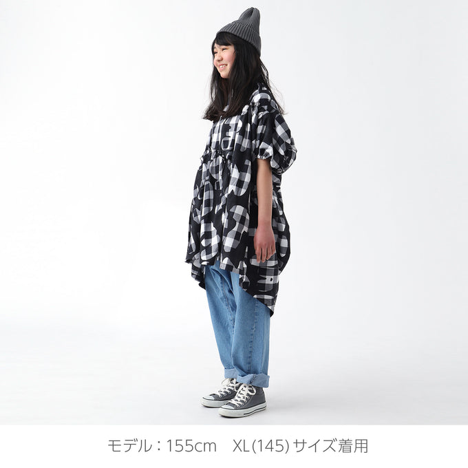 【残りL(130)のみ 表示価格より50%OFF】<br>frankygrowフランキーグロウ<br>23SOP-203<br>LETTERS 2WAY GATHER DRESS