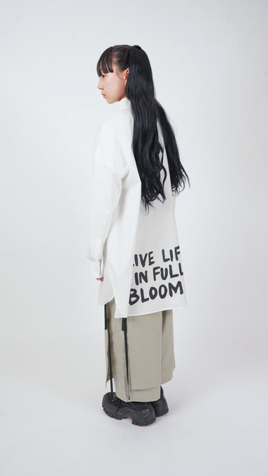 UNIONINIユニオニーニ<br>slogan long blouse<br>BL-022