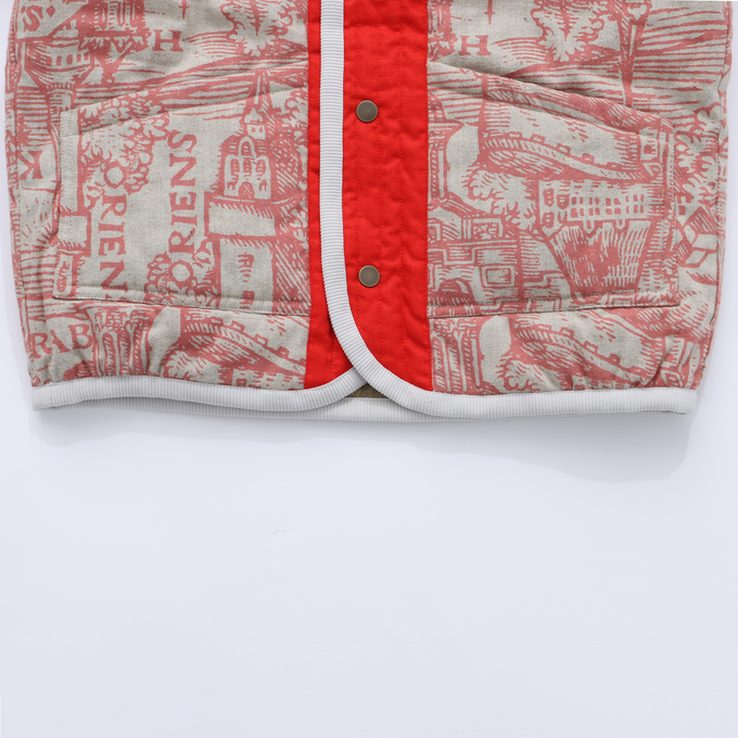 eLfinFolk<br>elf-222F03<br>Castle town print reversible quilt jacket