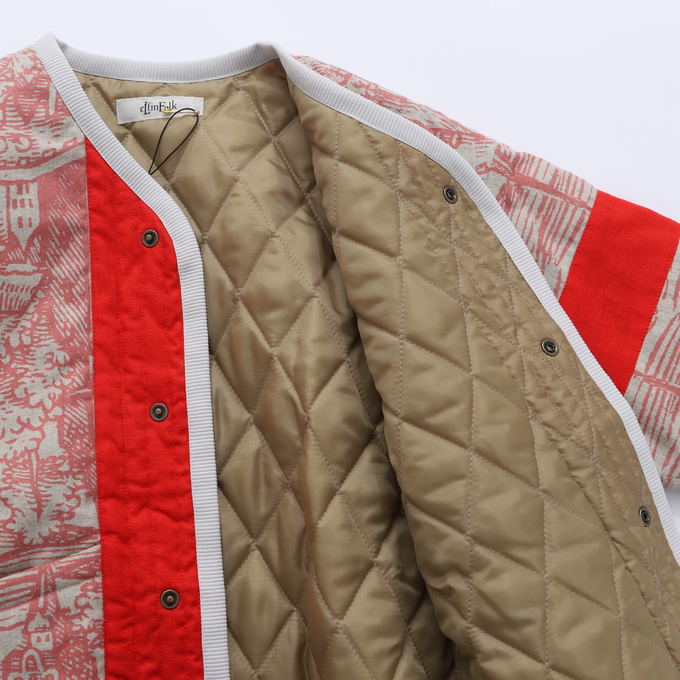 eLfinFolk<br>elf-222F03<br>Castle town print reversible quilt jacket