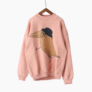 lotie kids<br>W22-85-29<br>Teddy Sweatshirts バード柄スウェット