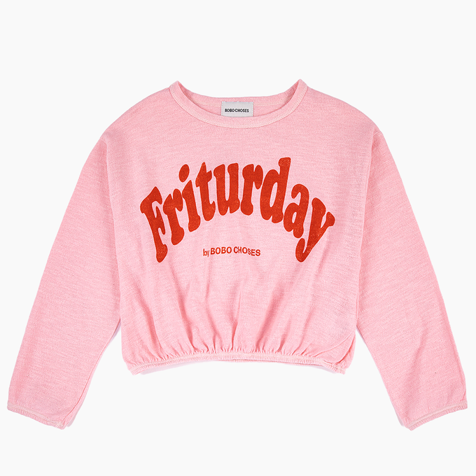 BOBOCHOSES ボボショーズ<br>222AC025<br>Friturday Red long sleeve T-shirt<br>ショートロンTEE